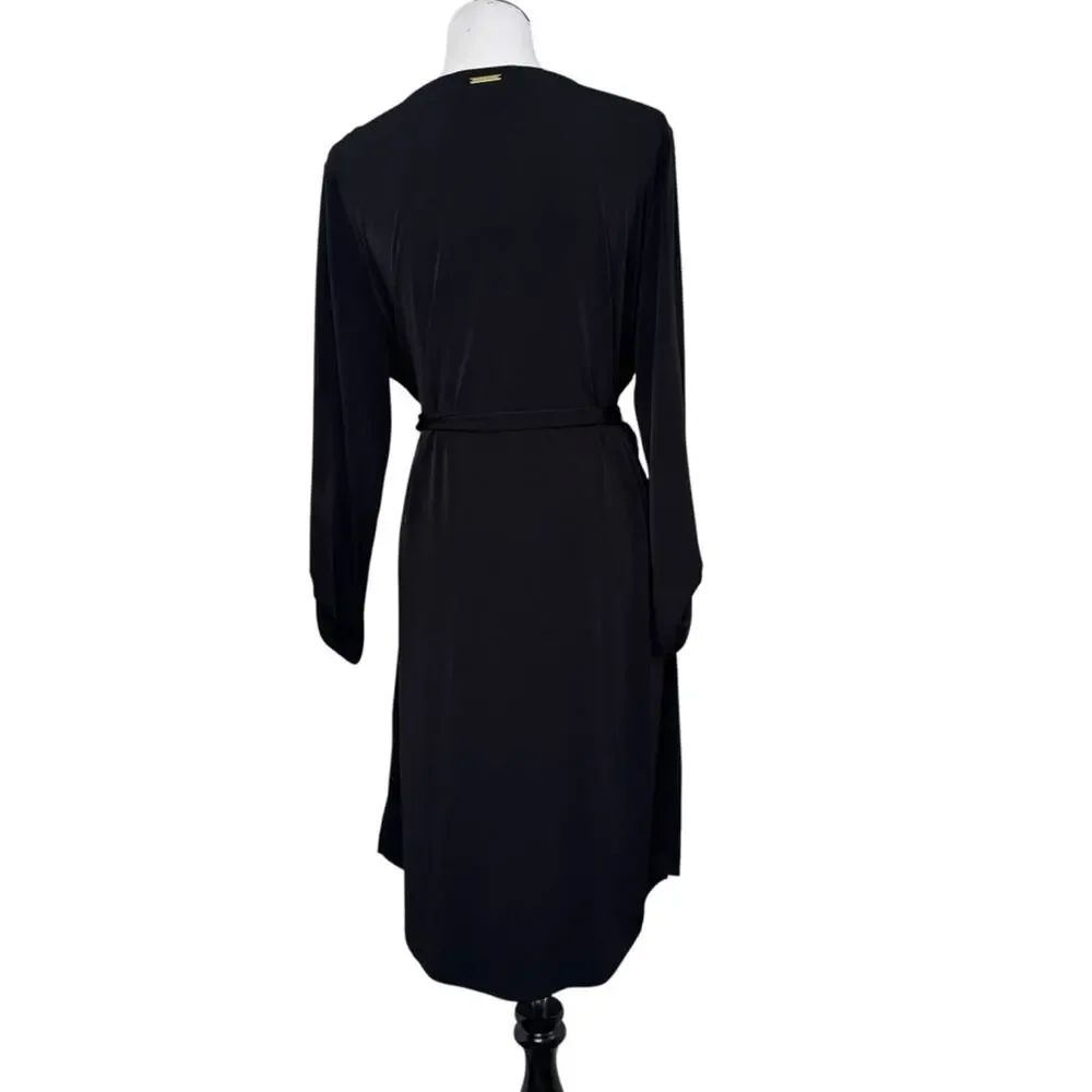 Michael Kors Black Long/Roll Tab Sleeve Dress Sz XL